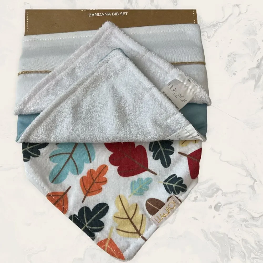 NWT Lila and Jack My First Thanksgiving Bandana Bib Bundle (2 Pack of Set 3 Piec